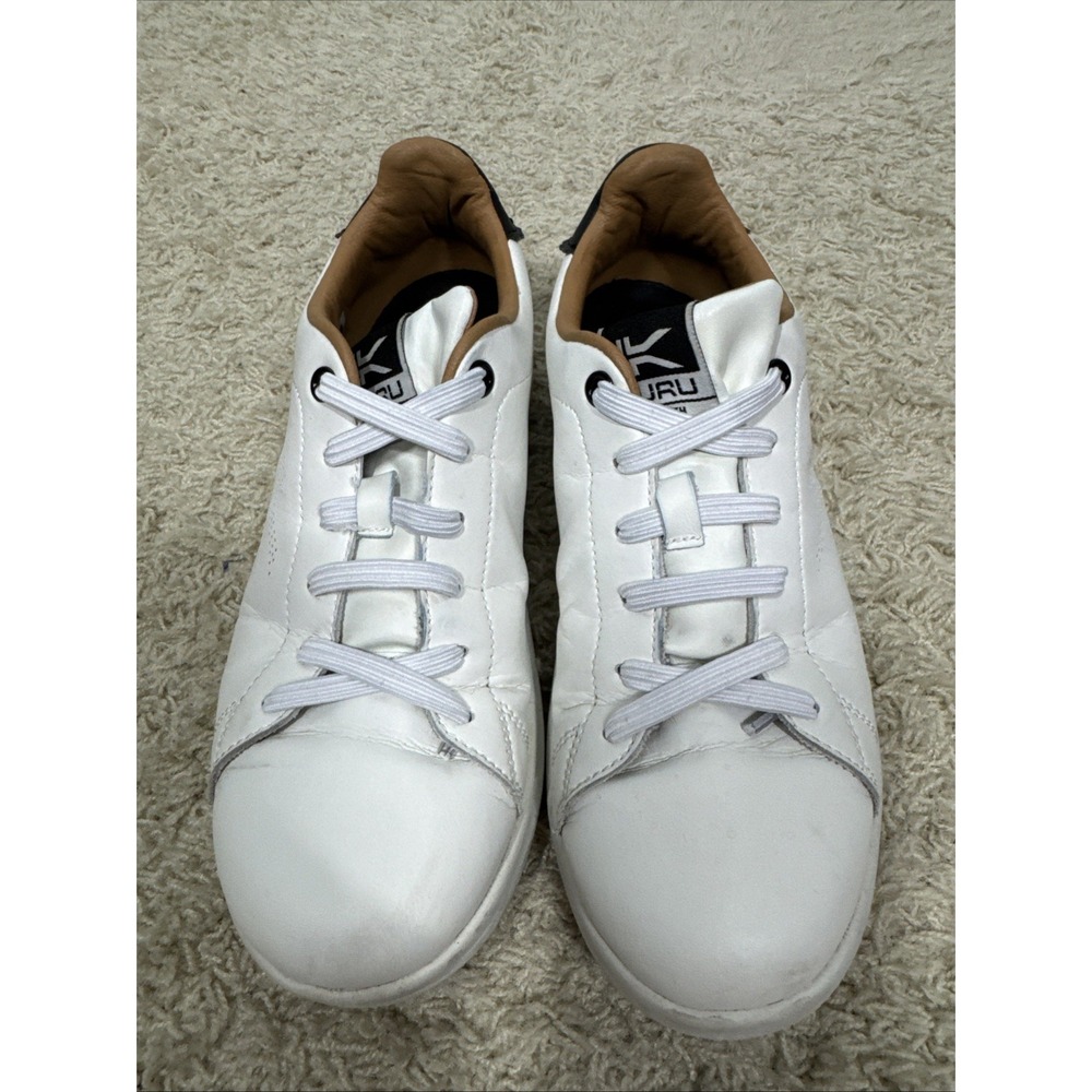 Kuru‎ Women's White Leather Lace Up Cloud Sneakers Shoes Size 7.5 M Comfort Walk